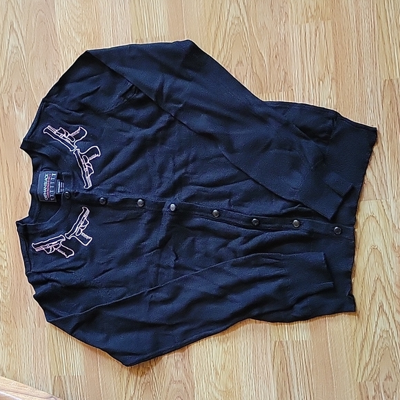 Orphan Black by Hot Topic Cardigan with 2 Pink Guns On Each Shoulder Size S - Picture 8 of 11